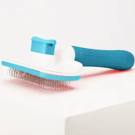 Skatrs Self Clean Slicker Brush with Metal Bristles for Dogs and Cats (Blue)
