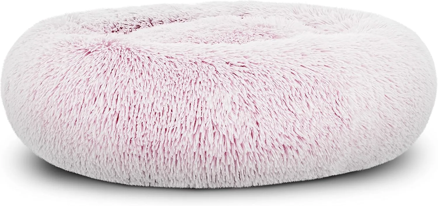 The Dogs Bed Sound Sleep Original Calming Dog & Cat Bed, Anti-Anxiety Plush Faux Fur Donut Nest Snuggler, with Removable Cover, Veterinary Approved
