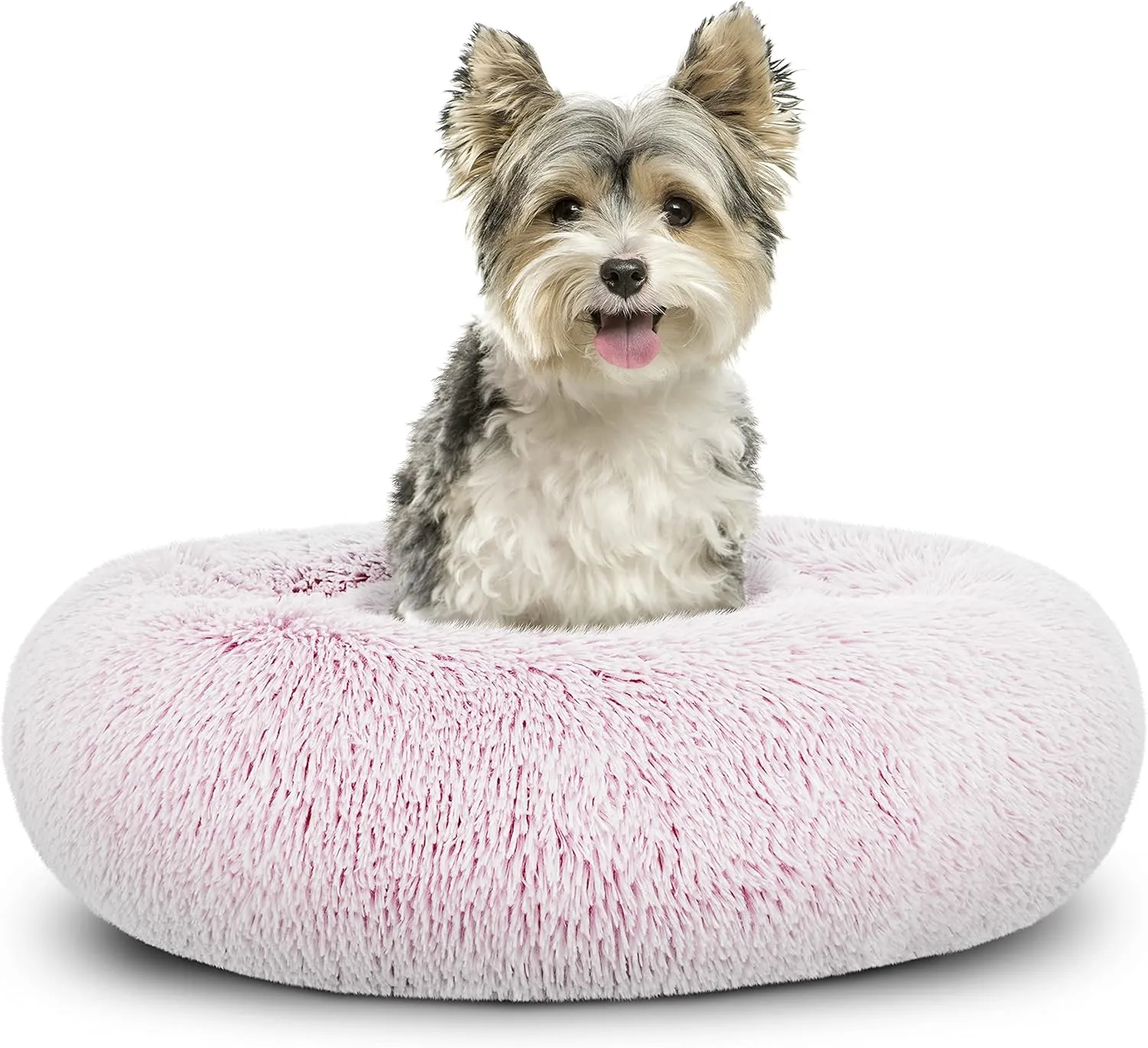 The Dogs Bed Sound Sleep Original Calming Dog & Cat Bed, Anti-Anxiety Plush Faux Fur Donut Nest Snuggler, with Removable Cover, Veterinary Approved