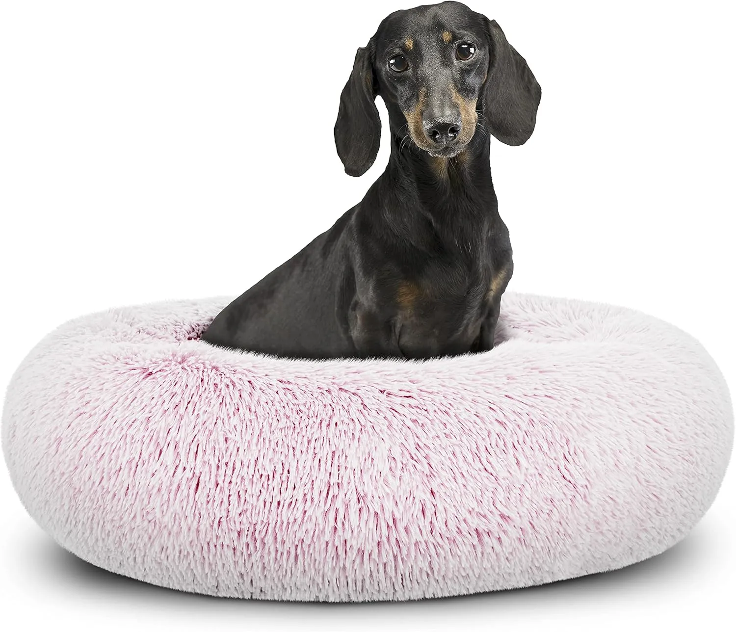 The Dogs Bed Sound Sleep Original Calming Dog & Cat Bed, Anti-Anxiety Plush Faux Fur Donut Nest Snuggler, with Removable Cover, Veterinary Approved