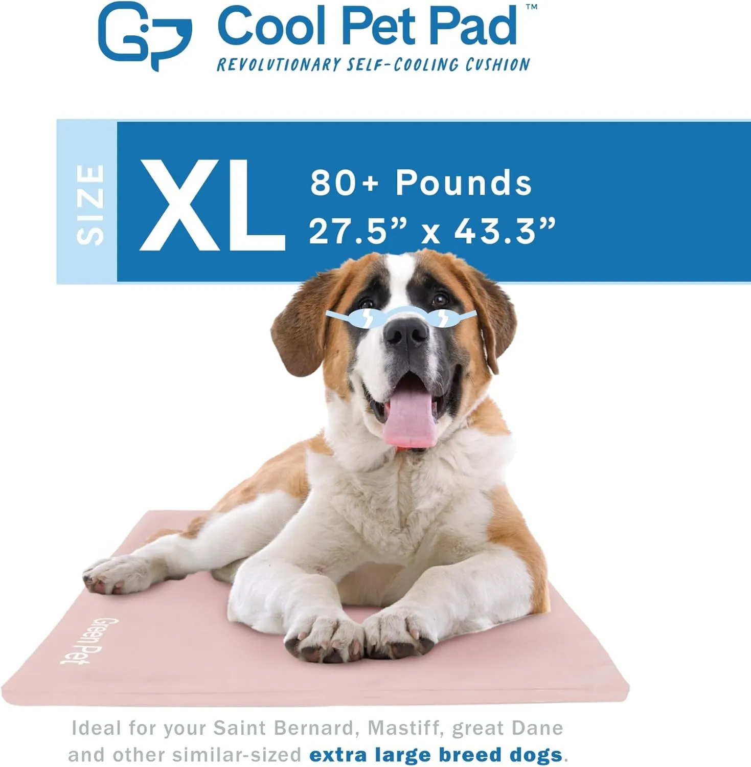 The Green Pet Shop Dog Cooling Mat Cover - Extra Large, Nude/Pink - Protect Your Cool Pet Pad from Dirt & Damage - Machine Washable