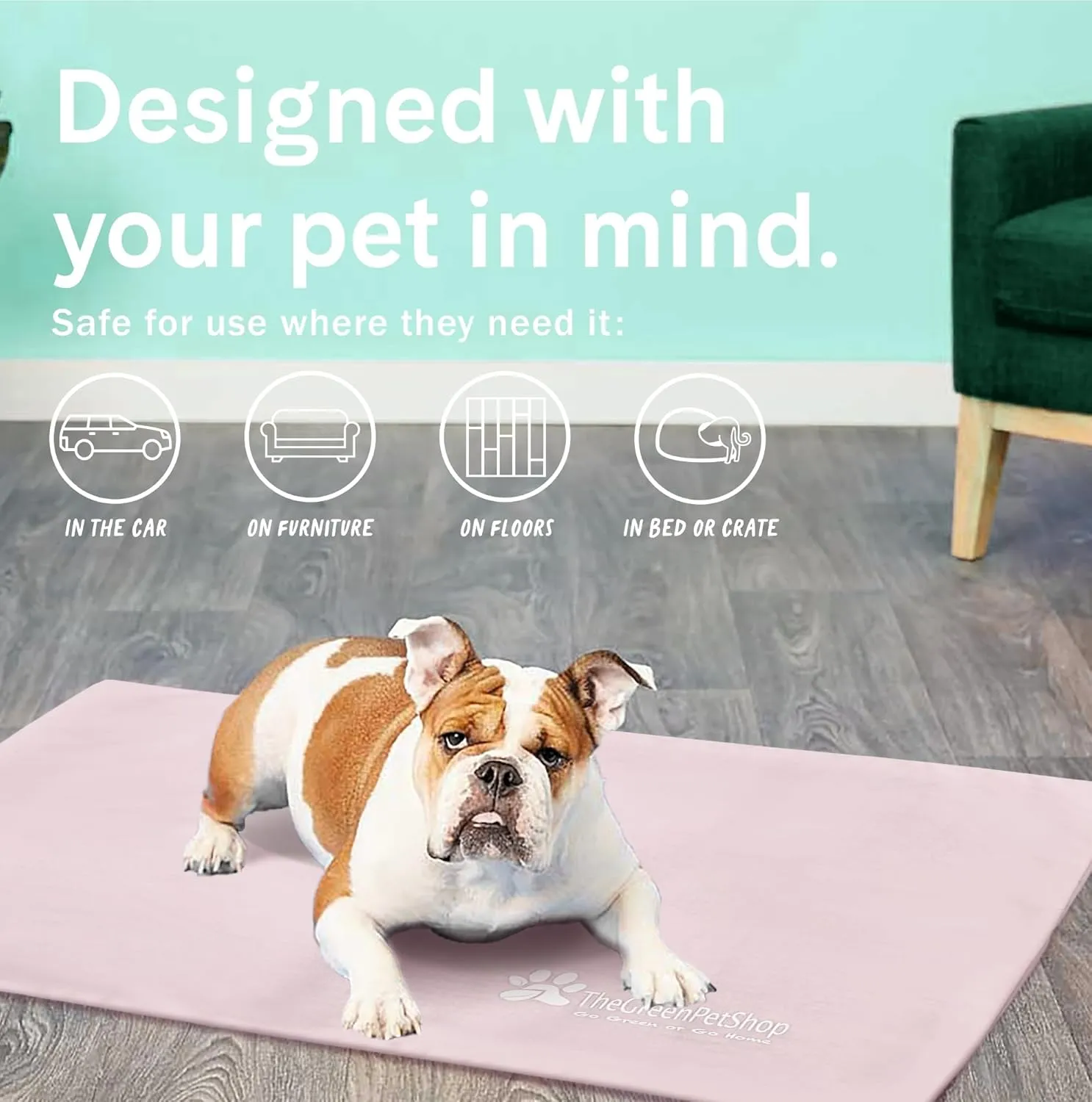 The Green Pet Shop Dog Cooling Mat Cover - Extra Large, Nude/Pink - Protect Your Cool Pet Pad from Dirt & Damage - Machine Washable