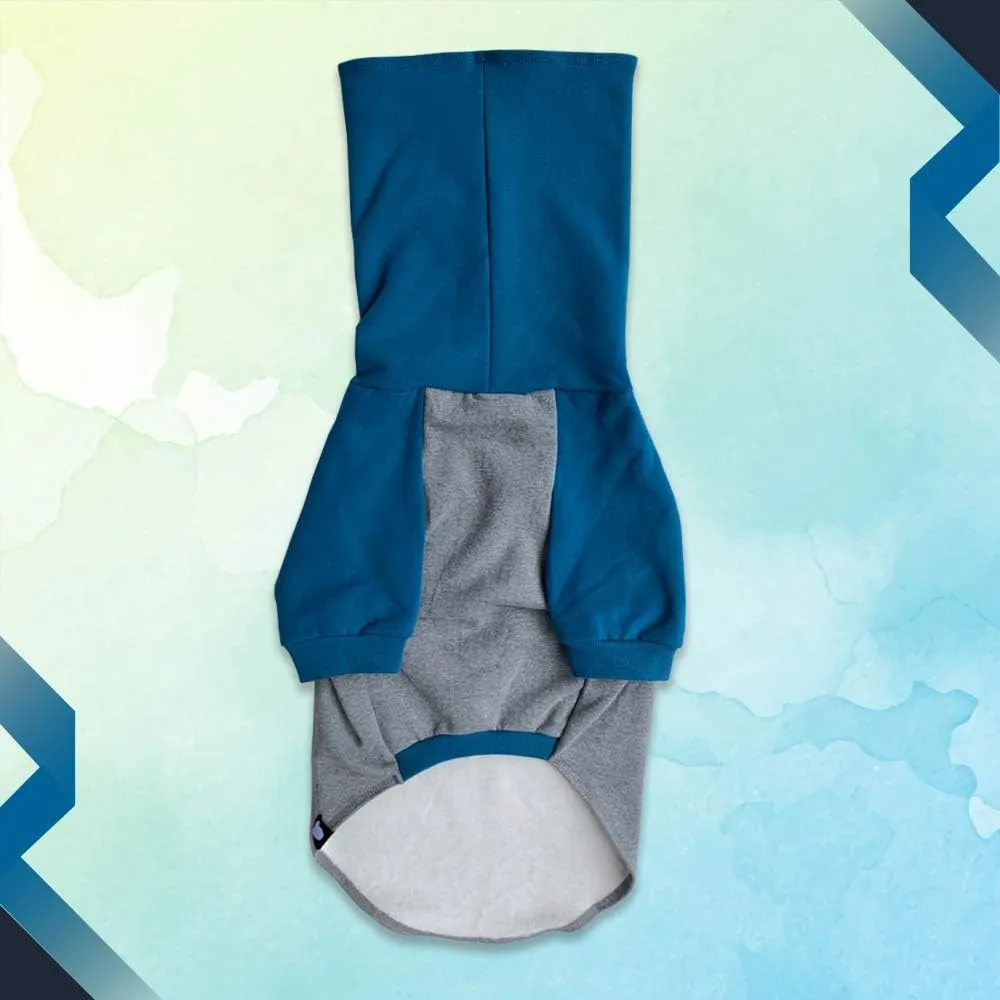 Tooth & Honey Large Dog Sweater - Pitbull, Teal & Grey (X-Large)