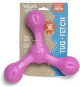 WEST PAW Zogoflex Air Skamp Tug-of-War Stick Dog Chew Toy  Hollow, Squishy Interactive Toy for Dogs, Puppies  for Chewing, Catch, Carry, Fetch, Dishwasher Safe, Latex-Free, Large 8.5", Hot Pink