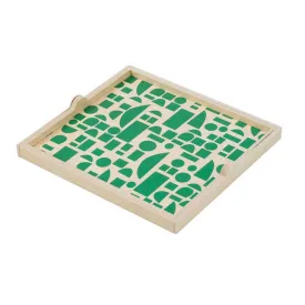 Wolfum Green Blocks Square Tray