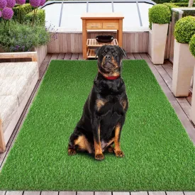 XLX TURF Low Pile Realistic Artificial Grass Rug 4 FT x 6 FT, Large Fake Grass Pad for Dogs Potty Patio Balcony Backyard